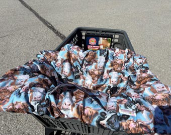 Shopping Cart cover  for boy or girl..... Highland Cows!! by michaelmooodesign