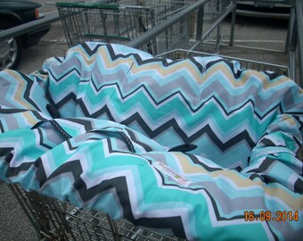 Shopping Cart cover for boy or girl.....Chevy Chevron by Michael Miller