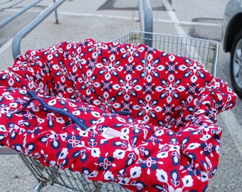 Shopping Cart cover  for boy or girl..... Red and Blue Bandana
