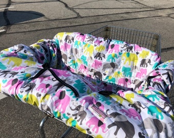 Shopping Cart cover for  girl..... Elephant Walk Orchid  Shopping cart cover