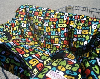 Shopping Cart cover  for boy or girl.....Modern NUMBERS Shopping Cart Cover