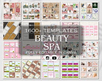 Beauty & Spa Instagram Templates: Editable Canva Content Pack (Digital Download