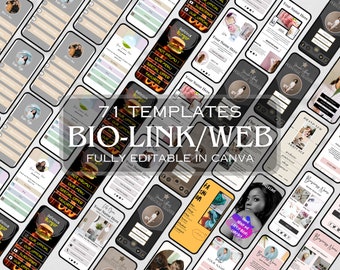 Editable Bio Link Canva Template: Mobile Landing Page for Small Business (Digital Download)