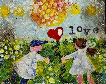 LOVE - Small Original Painting 4" x 4"