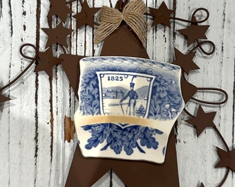 Large Ornament - Wine Bottle Tag - Gift Tag featuring a "Slice" of USMA West Point China