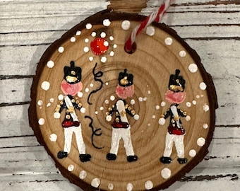 Hand-Painted Ornament - Trio of Male Cadets with one Red Balloon