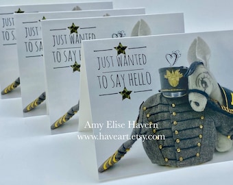 Just Wanted To Say Hello - Vintage Toys - West Point - USMA - 4 pack of note cards & envelopes