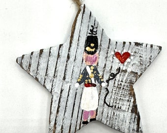 Star Ornament with a little CADET Ornament - Gift Tag - Wine Bottle Tag