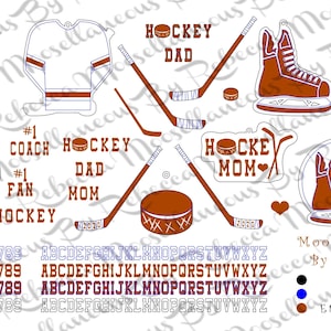 Hockey Themed SVG PDF Digital Files Laser Cut Files for Laser Machine Glowforge Dremel LC40 Cricut Jersey Skate Puck - Player Fan Coach Gift