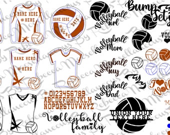 Volleyball Themed SVG Digital Files Laser Cut Plotter Files for Glowforge LC40 Cricut Jersey Bump Set Spike Player Personalized Bonus Files