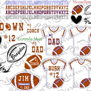Football Themed SVG Digital Files Laser Cut Files for Laser Machine Glowforge Dremel LC40 Cricut - Foot Ball Sports Jersey Coach Gift
