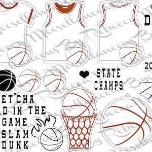 Basketball Themed SVG Digitale Dateien Laser geschnittene Dateien für Glowforge LC40 Cricut Korb Ball Jersey Ball Hoop Spieler Trainer Geschenk Bonus Dateien
