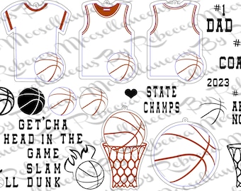 Basketball Themed SVG Digital Files Laser Cut Files for Glowforge LC40 Cricut Basket Ball Jersey Ball Hoop Player Coach Gift Bonus Files