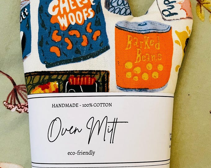 Handmade quirky barket paintbox dog food names animal fabric oven mitt glove pan holder birthday Christmas housewarming gifts accessories