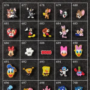 Croc Style Charms #676 - #725 | Disney Charms Pin Badges Tom and Jerry Mickey Mouse Minnie Sponge Bob Shoe Accessory Trendy Cartoon Charm