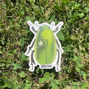 green beetle bug sticker | bedhead