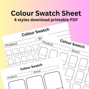 Color Swatch Sheet PDF Printable Download | Coloring Swatch Stifte | Erwachsenenbücher | Farbtest | Muster | Muster | 4 Stile