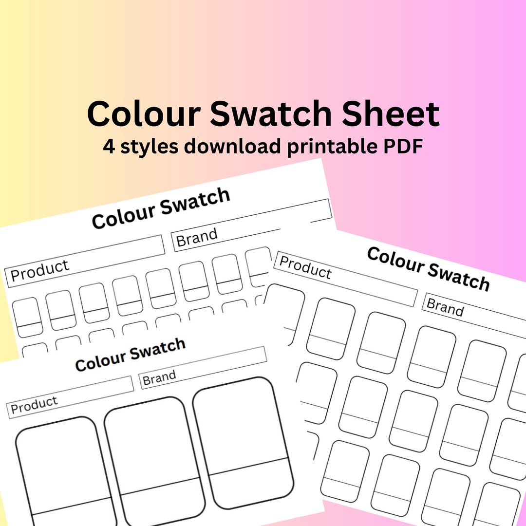 Colour Swatch Sheet PDF • Pencil, Pen Pattern Tester • Blending ...