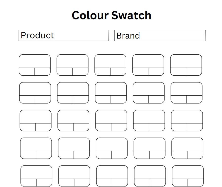 Reference Swatch Colour Swatch Chart PDF • Pencil, Pen Blending Tool • Colour-blending ...