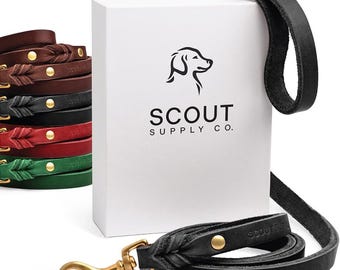Handmade Full Grain Leather Dog Leash: Brass Hardware, Durable Lead
