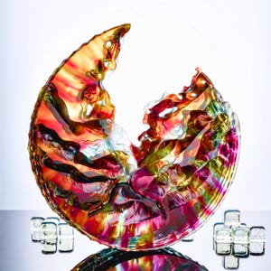 Handmade Art Glass Sculpture - by Jurgen Chaumarat - Red