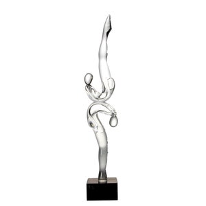 Original Handmade Murano Glass Sculpture - Clear with Black Base - By Formia Murano
