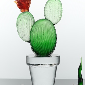 LIMITED EDITION - Original Handmade Murano Glass - Red Cactus - Signed by Marta Marzotto