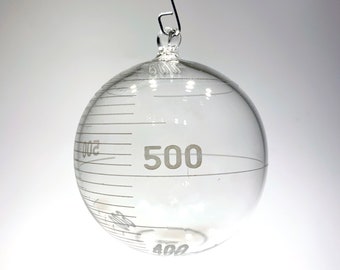 Handmade Recycled Glass Graduated Cylinder Ornament | Science Lab Decor, STEM Art