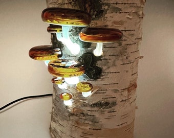 Amber Shelf Mushroom Lamp