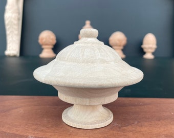 Tapas de madera para postes de escalera, remates de nogal para postes de escalera, tapas de madera para postes de escalera, tapas de nogal para postes de escalera, piezas de madera para escaleras