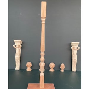 Custom Order Wooden Spindles, Wooden Baluster For Staircase, Wooden Stair Parts, Carved Balustrade For Stair, Wooden Balustrade For  krk1004