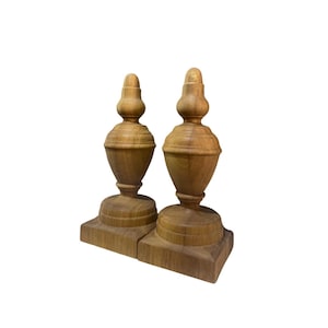 Custom Order Newel Caps For Stair Newel Posts, Wooden Newel Topper, Wooden Staircase Parts, Newel Caps For Handrails BSLK-1006 (SET OF 2)