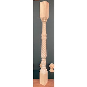 wooden stair spindle,Handcrafted Wooden Carved Baluster forElegant Staircase Design, Decorative Stair Spindles, High-Quality Wood, OKRK-2002