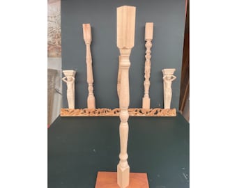 wooden stair spindle,Custom Order Wooden Lathe Stair Baluster, Wooden Spindles, Modern Wooden Spindles, Railing Wooden Balustrade  KRK-1007