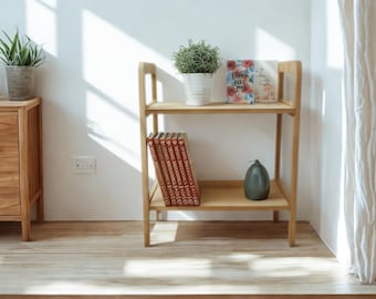 Modern Wooden Bookcase. Small Bookshelf. Mid Century Shoe Rack. Industrial Book Storage. Kids Book Stand , Wooden easy assembly shelf