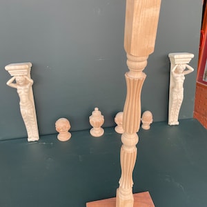 wooden stair spindle,Custom Order Wooden Baluster, Custom Order Spindle, Wooden Square Baluster, Wooden Banister, Walnut Balusters, KRK-1006