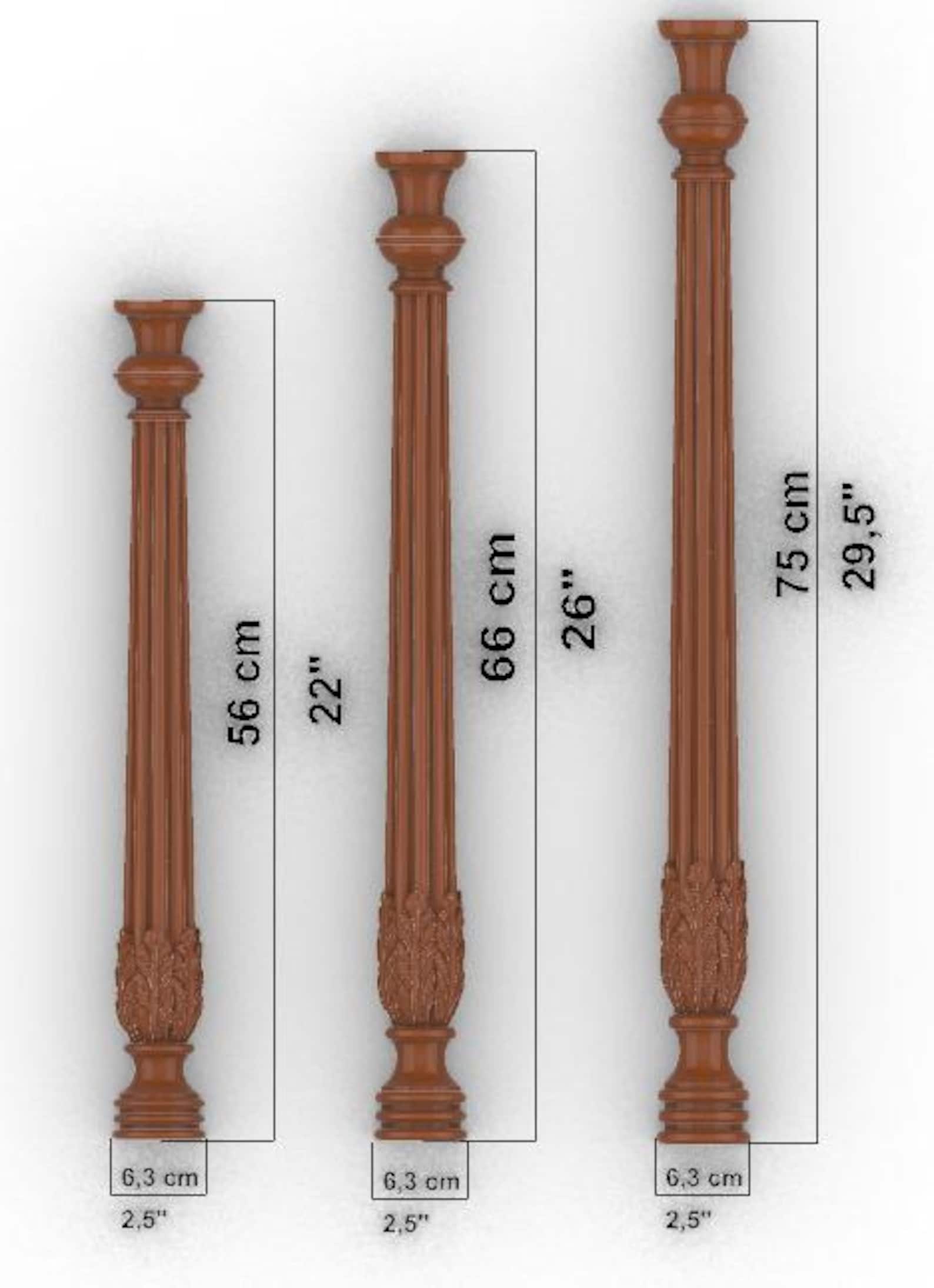 Handcrafted Wooden Carved Baluster or Column Middle Part, Premium ...