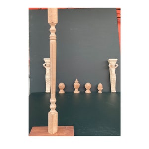 wooden stair spindle,Wooden Baluster For Staircase, Baluster For Wooden Stair, Square Top Wooden Balusters, Farmhouse Wooden Spindles,