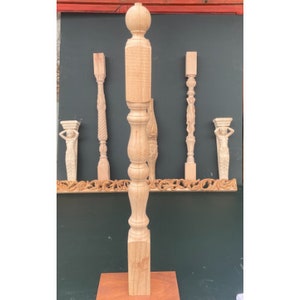 Wooden Plain Box Newel, Wooden Stair Parts, Newel Post For Staircase, Beech Staircase Newels