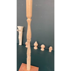 wooden stair spindle,Custom Order Wooden Staircase, Wooden Banister,Wooden Baluster For Staircase, 31,5&quot; Height Wooden Baluster, KRK-1005