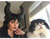 Malificent, Malificent horns, Horns, Horn headdress, Feather, Feather headdress, Cosplay, Handmade, Disney bounding, Halloween