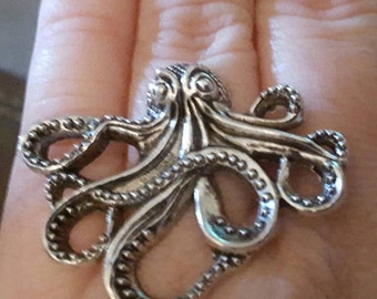 Octopus ring, Ring, Sea life, Octopus, Steampunk, Sea creature, Ready to ship, MsFormaldehyde, Adjustable ring,Tentacle ring, Gifts for her