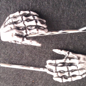 Misfits, Halloween, Skeleton Hands, Barrette, bobby pin, zombie hands, skeleton, day of the dead image 2