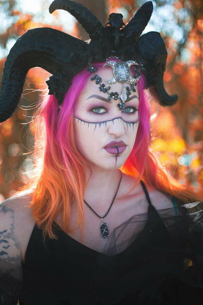 Dre Horns Horn Headdress Skull Headdress Halloween Witch - Etsy