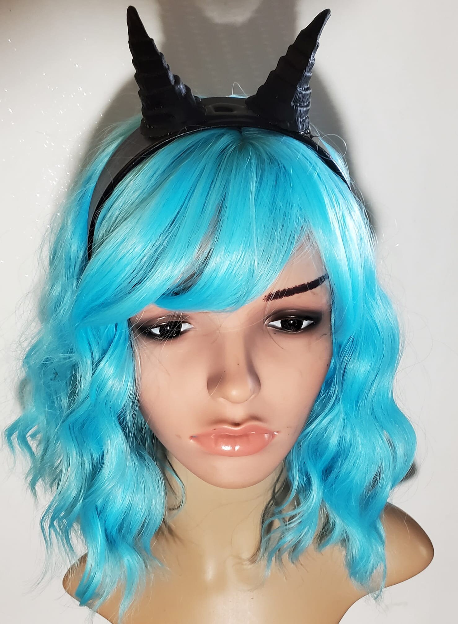 Fascia Con Corna Demoniache Per Halloween | Copricapo Nero Per Costume Diavolo | Adulti E Bambini