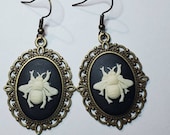 Bee, bee earrings, bee jewelry, bee hive, bees, insect, insect jewelry