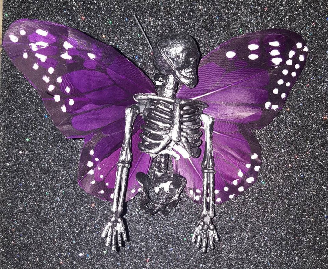Butterfly, Skull Butterfly, Skull, Halloween, Purple, Purple Butterfly