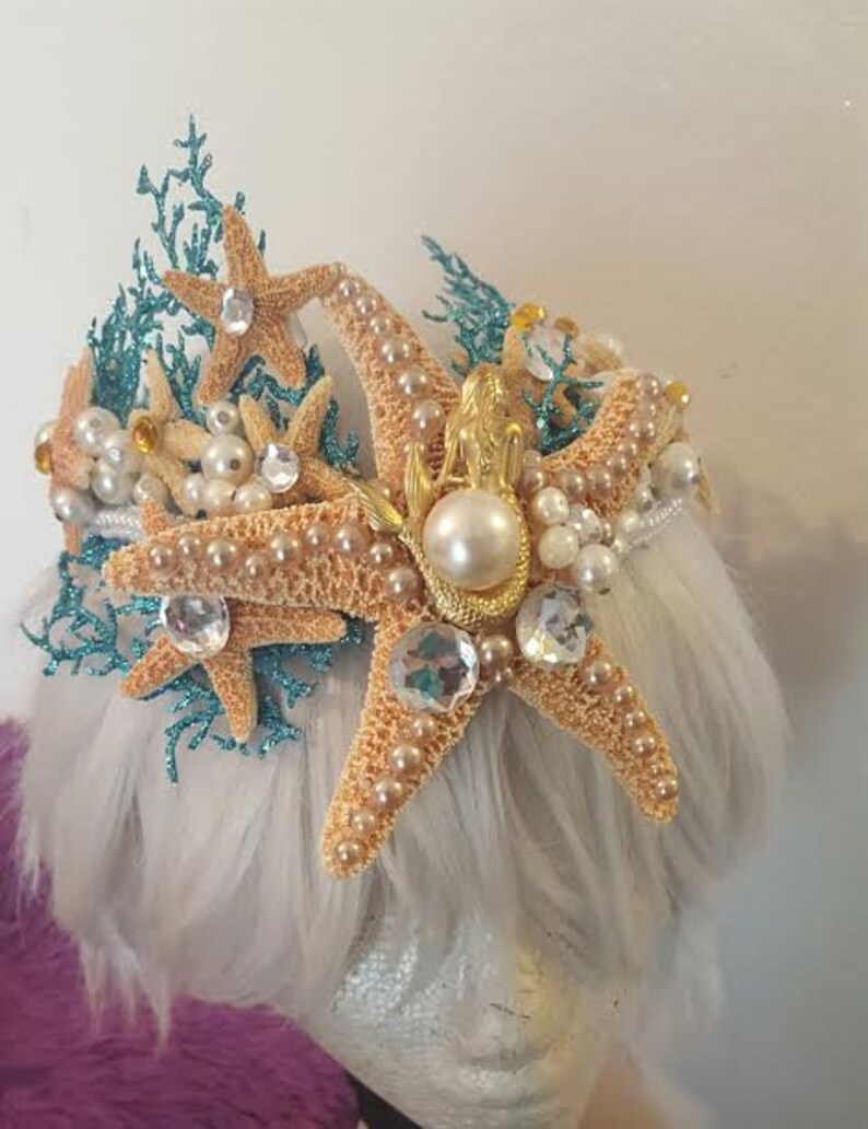 Under the Sea Sea goddess Ariel Mermaid crown Sea Mermaid headband Nautical Ocean Beach mermaid