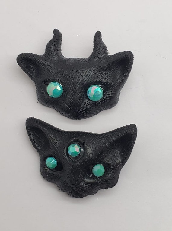 Chat Bague chat Broche chat Chat noir Broche chat noir Bague chat noir Gothique Horreur Etsy France
