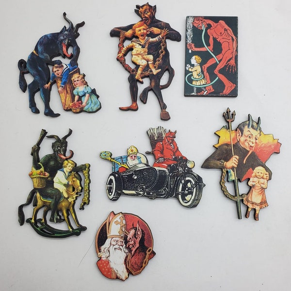 Krampus, Krampus pins, Krampus brooches, Krampus sweater clips, christmas pin, holiday jewelry